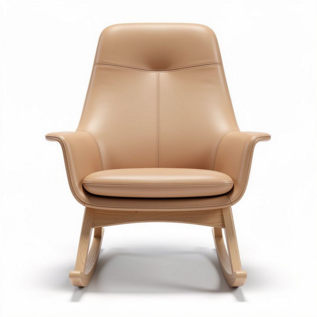 Lehnstuhl aus Leder in beige mit Abmessungen 80 x 75 x 105cm