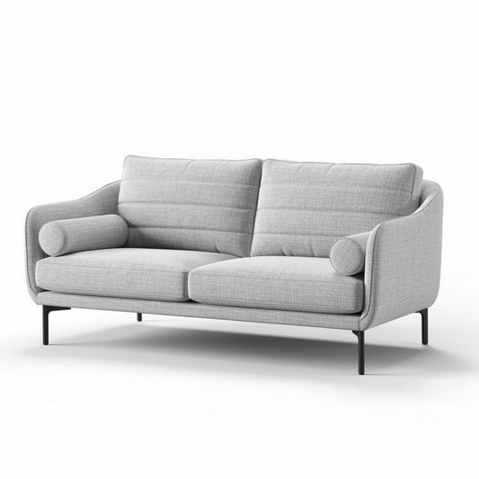 Graues sofa aus stoff mit metallbeinen 180 x 85 x 80cm für wohnzimmer